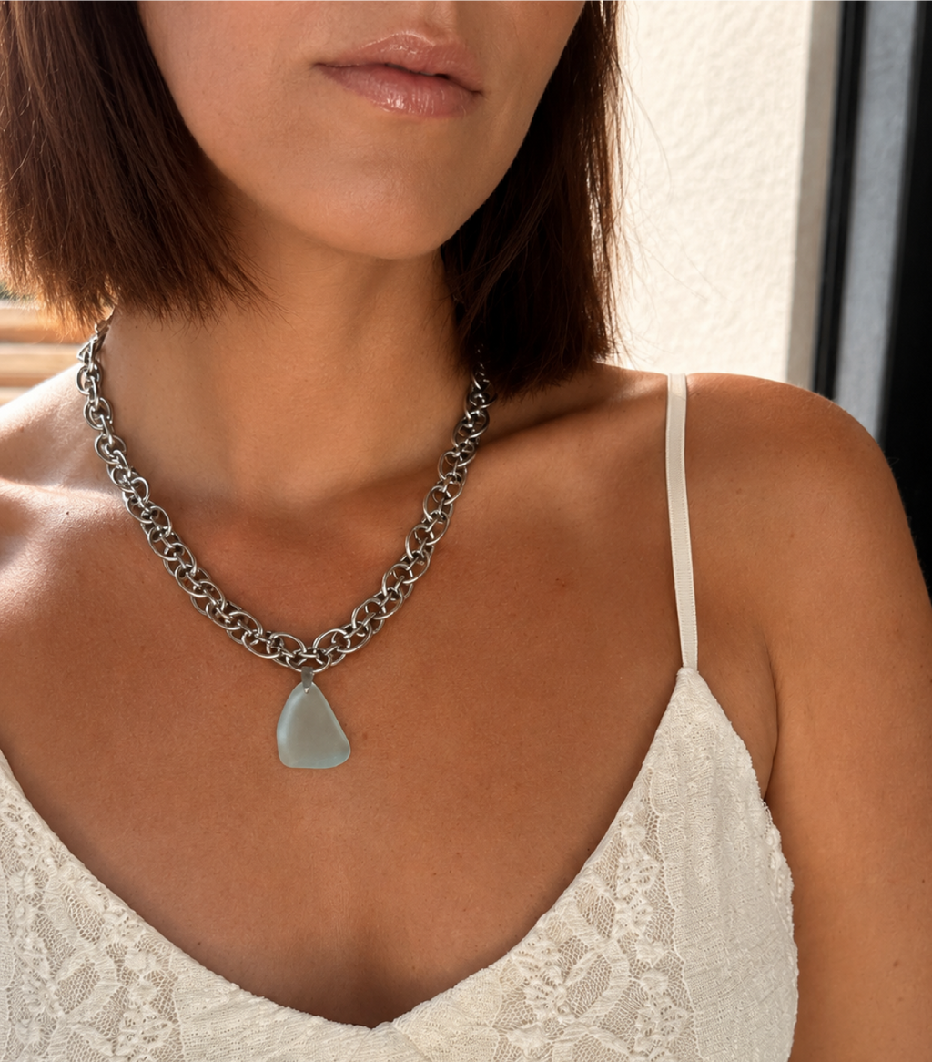 Lagoon Sea Glass Statement Necklace