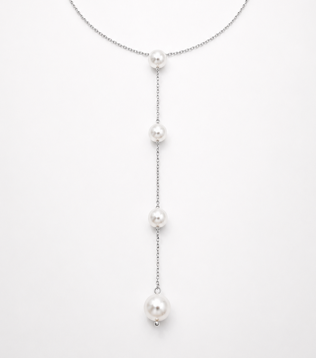 MAREA Pearl Lariat Necklace