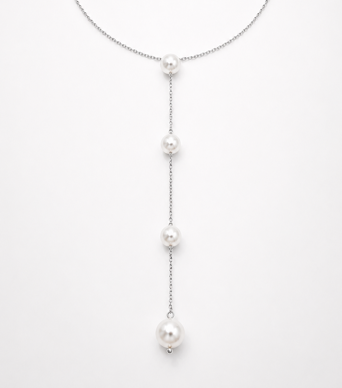 MAREA Pearl Lariat Necklace
