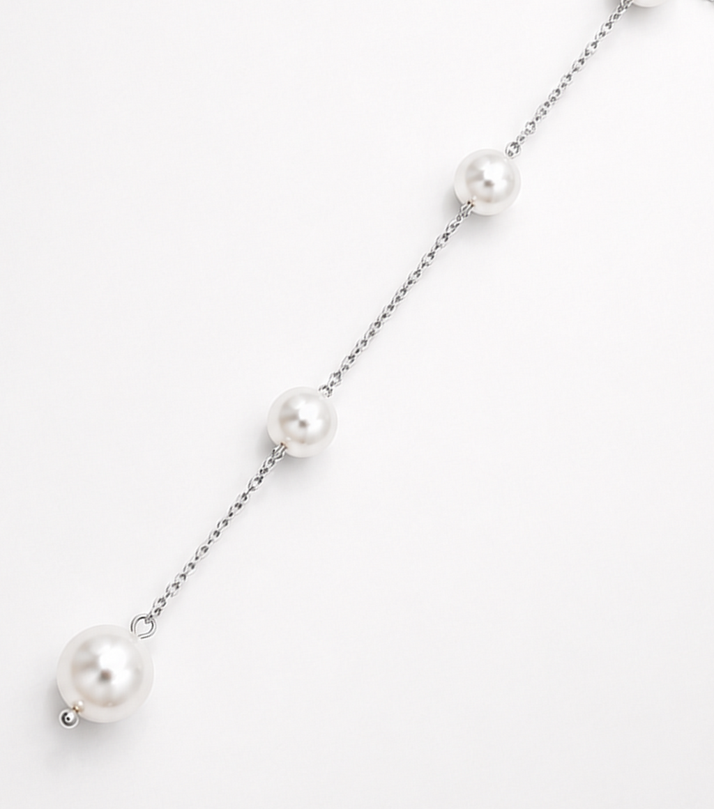 MAREA Pearl Lariat Necklace