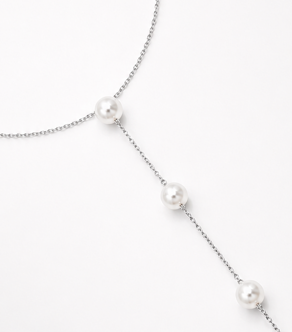 MAREA Pearl Lariat Necklace