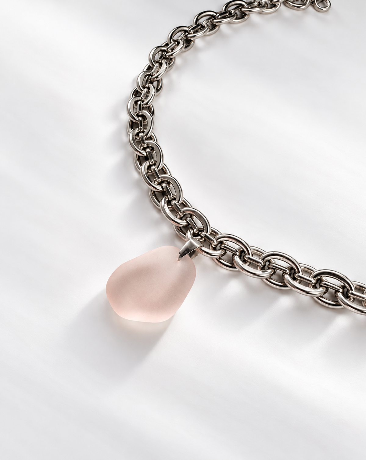 Blush Sea Glass Statement Necklace
